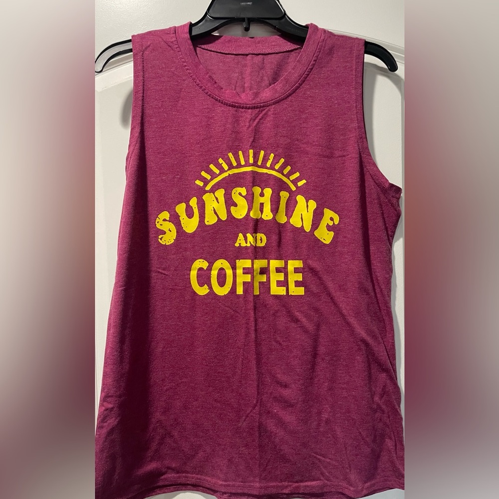 Women’s Casual Tank Top ‘Sunshine and Coffee’